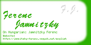 ferenc jamnitzky business card